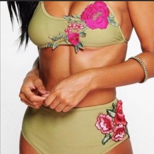 Boohoo high waisted bikini set